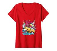 Women's Sugar Rush Crumbs V-Neck T-Shirt, Red, XX-Large