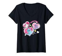Women's Sugarberry Heart Throb & Sweet Tooth Hashtag Besties V-Neck T-Shirt