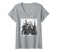 Womens Suggs Ska Band Madness Photo by Allan Ballard V-Neck T-Shirt