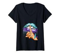 Womens Suicide Prevention Awareness Still Here Still Fighting Lips V-Neck T-Shirt