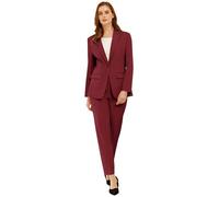 Womens Suit 2 Piece Slim Fit Outfits Suits Professional Blazer with Pants Dressy Casual Suiting Business Office Sets for Work, Burgundy, 14