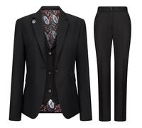 Women's Suit 3 Piece Plain Black Tailored Fit Business Formal Ladies Dress - Black 10