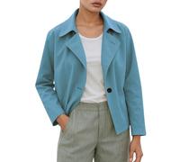 Womens Suit Coatigans - Jacket Women's Casual Temperament Women's High End Sense Solid Color Short Suit (Light Blue XXXL)