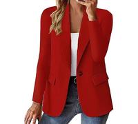 Womens Suit Jacket Women'S Casual Blazer 2024 Gift Women'S Casual Solid Color Suit Jacket Lapel Keep Warm And Slim Loose Long Sleeve Fashion Cardigan Coat Womens Blazer Suit Open Front (RD2, L)