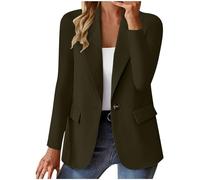 Women's Suit Jackets & Blazers Womens Blazers Summer Long Sleeve Notched Lapel One Button Office Work Suit Jacket Open Front Casual Lightweight Smart Cardigans Business Formal Workwear Outerwear