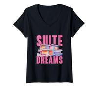 Womens Suite Dreams Funny Real Estate Agent Pun Housing V-Neck T-Shirt