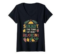 Womens Sukkot The Time of Our Rejoicing V-Neck T-Shirt