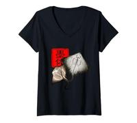 Women's SUMI-E Ink Art VENTRAL View Stingray Aesthetic Ink Anatomy V-Neck T-Shirt