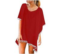 Women's Summer Beach Dress, Fringed Bikini for Women, Chiffon Beach Sarong, Loose Kaftan Beach Towel