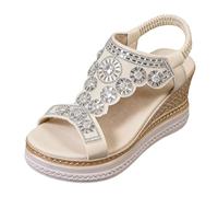 Women's summer bohemian sandals for women, thick sole, large sizes, elastic flange, at the same time modern and comfortable. Women's sandal with thick sole sandal women's vintage with square heel