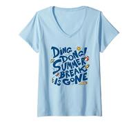 Womens Summer Break Is Gone - Funny Back to School V-Neck T-Shirt