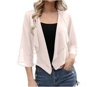 Women's Summer Cardigan Lightweight Casual Elegant 3/4 Sleeve Cardigan Dressy Business Office Shawl Bolero Shrug Cardigans Open Front Thin Cover Ups Women Tops for Dress Evening Party Wedding