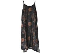 Women's Summer Casual Ramie Printed Halter Midi Spaghetti Strap Vacation Sleeveless Dresses, Black Print, One size