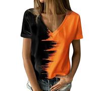 Women's Summer Casual V Neck Short Sleeve T Shirt Ladies Oversized Tshirts Tops Top Fashion White for Women UK Womens Black Blue Leopard Print Green Sparkly Tshirt T-Shirt Spring Wedding Guest