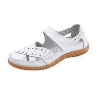 Women's Summer Closed Toe Casual Leather Sandal Cutout Comfort Adjustable Ankle Strap Orthopedic Fisherman Beach Shoes (White, 8)