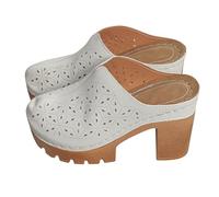 Women's Summer Closed Toe Sandals - Women's Comfortable Platform Shoes Block Heel Sandals Versatile Sandal Orthopedic Sandal Retro Vintage Shoes for Outdoor Walking Sandallets, White., 6 UK