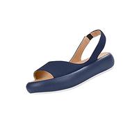 Women's Summer Comfortable Hiking Sandals Leather Women Toe Elastic Sandals Open Women's Sandals Shoes Thick Sole Non-Slip Beach Shoes Lightweight Buckle Water Shoes, blue, 7 UK