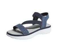 Women's Summer Comfortable Platform Wedge Cross Strap Front Strap Back Open Toe Shoes Summer Walking Casual, 01 Navy Blue, 6 UK