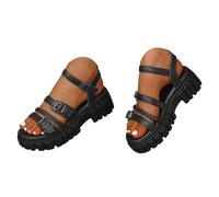 Women's Summer Comfortable Sandals with Thick Sole for Women, Ideal for Outdoors, Open Toe, One Strap and Ideal for the Beach, Platform Comfortable Summer Shoes, Slippers, Wide Feet Shoes, black, 8.5