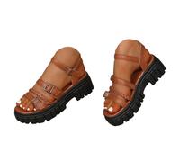 Women's Summer Comfortable Sandals with Thick Sole for Women, Ideal for Outdoors, Open Toe, One Strap and Ideal for the Beach, Platform Comfortable Summer Shoes, Slippers, Wide Feet Shoes, brown, 5 UK