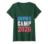 Women's Summer Cousin Camp 2026 Team Vacation Family Grandpa V-Neck T-Shirt