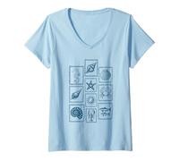 Womens Summer DesigN Shells, Sea , Nautical Ocean Style V-Neck T-Shirt