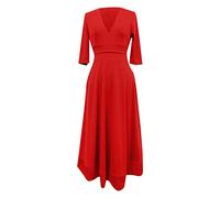 Womens Summer Dresses Personality Solid Color Sexy Dress and Exquisite Design Suitable for All Occasions Wedding Guest Dresses for Women (Red, L)