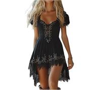 Womens Summer Dresses Vintage Cowgirl Floral Mini Dress Casual Sleeveless Deep V Neck Ruffled Sundresses Halloween Western Outfit 2025,Black Maternity Dress 60S Casual and Elegant Mother of,u3238k