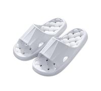 Women's Summer Extra Wide Fit Flat Sandals Shower Shoes Men Lightweight Shower Slippers With Drain Holes Soft Women Bathroom Slippers for Gym Spa Pool Designer Size 6 Womans (White, 5)