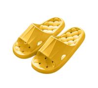Women's Summer Extra Wide Fit Flat Sandals Shower Shoes Men Lightweight Shower Slippers With Drain Holes Soft Women Bathroom Slippers for Gym Spa Pool Designer Size 6 Womans (Yellow, 6)