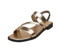 Womens Summer Flat Sandals Open Toe Orthopedic Wide Fit Roman Sandal Ladies Arch Support Elastic Slingback Sliders Sip on Leather Beach Walking Shoes Casual Comfort Sliders (Gold, 40.00)