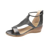 Women's Summer Flat Sandals - Women's Summer Mid Band, Ankle Strap, Open Toe, Thin Sole, Brown Black, Daily Walking, Sea Travel, Soft Footwear, grey, 8.5 UK