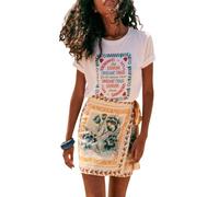 Women's Summer Floral Print Wrap Short Skirt Knot Side High Waist A Line Beach Mini Skirt (X-Large,Floral)(M)