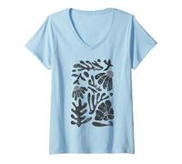 Womens Summer Flower Wildflower Matisse Inspired Wearable Art tee V-Neck T-Shirt