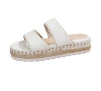 Women's Summer Linen Slides 2026 Trendy Ladies Arch Support Platform Flat Sandals Shower Beach Pool Slip On Slippers Soft Comfort Wide Fit Stretch Chunky Shoes Going Out Everyday Wear White