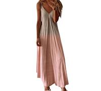 Womens Summer Maxi Boho Beach Dresses Floral Print Dress V Neck Sleeveless Spaghetti Strappy High Waist Flowy Long Midi Dresses A-Line Sundresses Holiday Essentials Loungewear Clothes