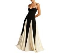Womens Summer Maxi Dresses Sweetheart Neckline Spaghetti Strap Long Dress Casual Vacation Beach Dress V Neck Suspender Evening Robe Wedding Guest Dress White