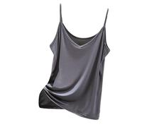 Women's Summer Modal Camisole Spaghetti Strap V Neck Slim Fit Tank Tops Fashion Thin Soft Solid Plain Casual Vest Tops Trendy Lounge Sleeveless Basic Layer for Ladies (Dark Gray, M)