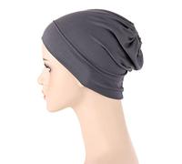 Womens Summer Muslim Headscarf Cap European And American Fashion Frosted Milk Silk Ponytail Cap Headscarf White Yoga Headbands for Women