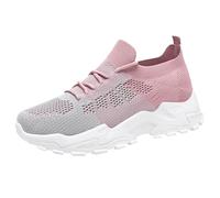 Women's Summer New Mesh Fly Weave Breathable Soft Bottom Thick Bottom Running Sports Casual Shoes Flip Flops Shower (Pink, 4.5)