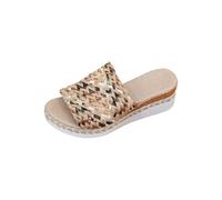 Women's Summer New Roman Thick Bottom Open Toe Fish Mouth One Word with Rope Colorful Slippers Cute Slippers Women Animal (Grey, 7)