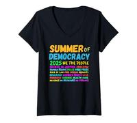 Womens Summer of Democracy 2025 We The People Believe in Justice V-Neck T-Shirt