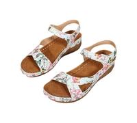 Women's Summer Open Wedge Shoes - Wide Platform Sandals, Pink, 4 UK