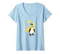 Women's Summer Penguin V-Neck T-Shirt