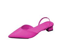 Women's Summer Pointed Toe Sandals with Low Heel - Elegant Summer Slippers Closed Front Sandals with Elastic Strap Open Back Slip On Shoes Easy to Put on Formal Fashion Shoes, hot pink, 9 UK