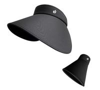 Women's Summer Ponytail Visor Cap Stylish Caps Visors Women's Beach Running Baseball Caps, Beanies and Hats Empty Top Sun Hat Summer Foldable Hat Anti UV Wide Brim, #01-black, One Size