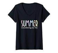 Women's Summer Remembering My Why Motivational Inspirational V-Neck T-Shirt