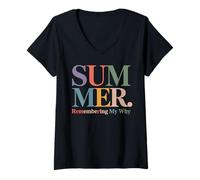 Women's Summer Remembering My Why Teacher Life Humor V-Neck T-Shirt