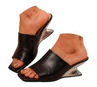 Women's Summer Sandals Sports Square Lightweight with Open Heel Slip on, Casual Versatile Sandals for Women, Comfortable Suitable for Beach Holidays and Leisure