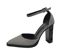 Women's Summer Shoes Comfortable 2026 Women Casual Shoes Pattern Spring Summer Fashion Retro Plain Houndstooth Strong High Elegant Comfort Black Sports Shoes, BK2, 8.5 UK